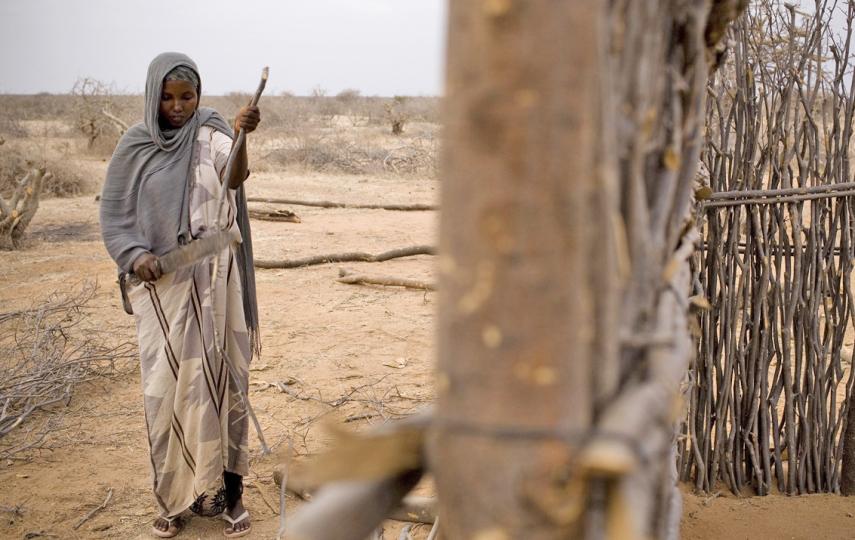 Habiba Ugas, whose husband was killed in ethnic clashes in the central region of Isiolo in April 2012. She now lives in the Kanchara area of Wajir South District having fled her Isiolo home 320 km away