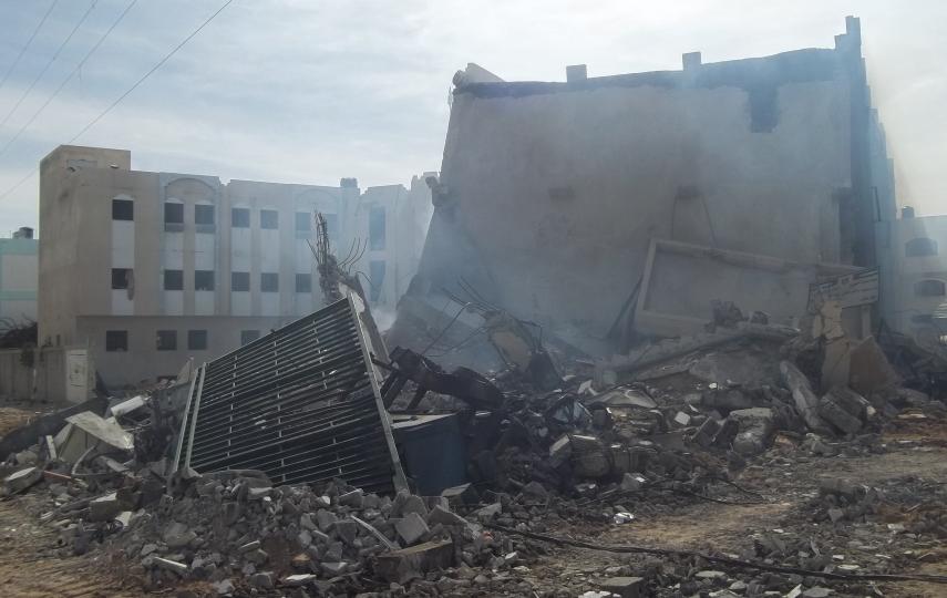The building of Ministry of Interior, civil division-Gaza bombed Thursday night