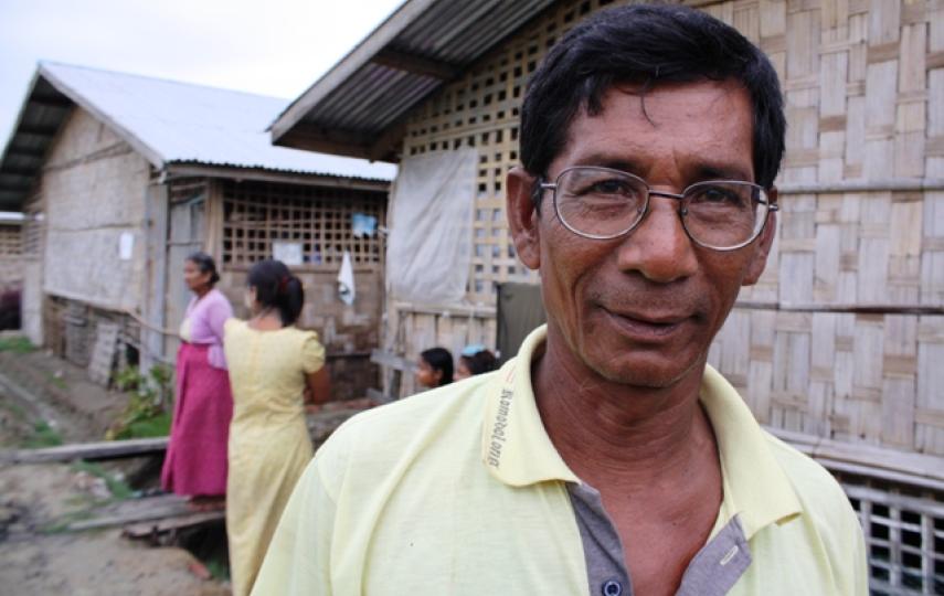 Outside his government-built shelter, 67-year-old Pho Thein Aung, a father-of -three, recalls in detail the day an angry mob of Rohingya Muslims set his home ablaze in June 2012. He is one of more than 5,000 ethnic Rakhine displaced by the conflict and no