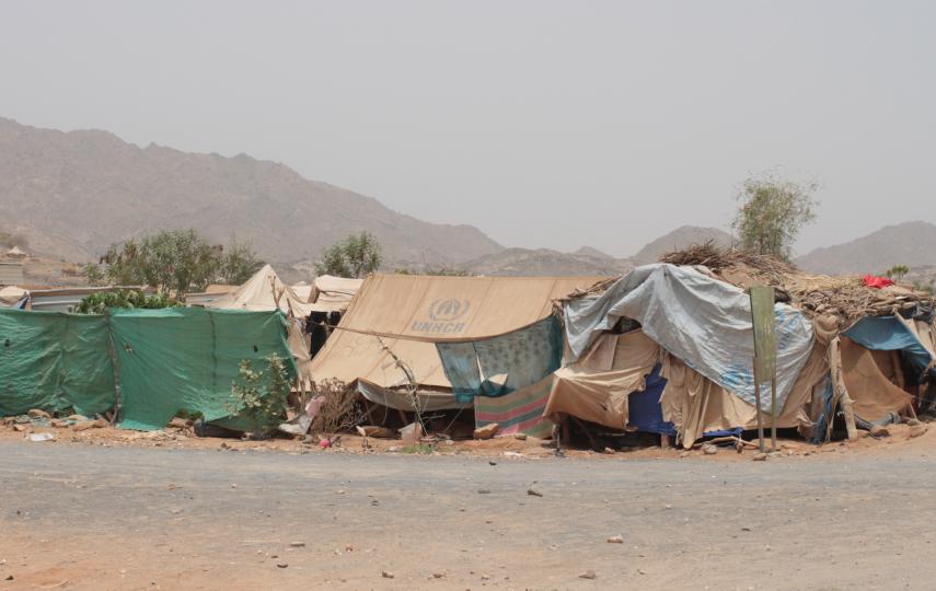 Mazraq camp, near Haradh for IDPs displaced by the six conflicts in northern Yemen between Houthi rebels and government forces 