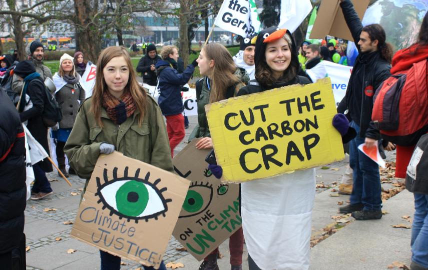 Activists march for climate and social justice in Warsaw’s streets urging action at the UN climate talks being held there