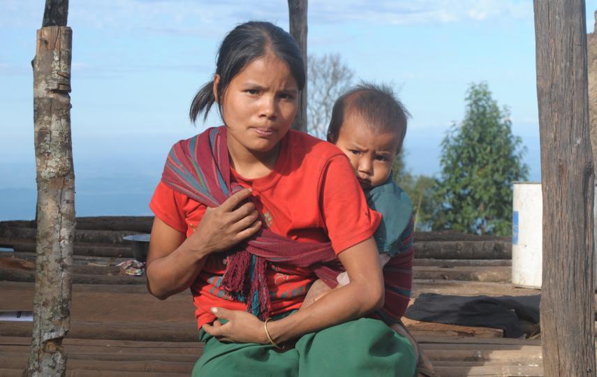 Shing Ha Ling, 21, from Myanmar's Chin State who struggles in poverty to provide for her family