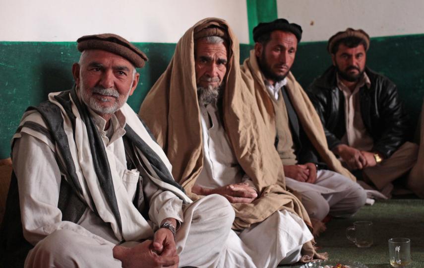 Afghan refugee returnees from Pakistan living on the outskirts of Jalalabad.