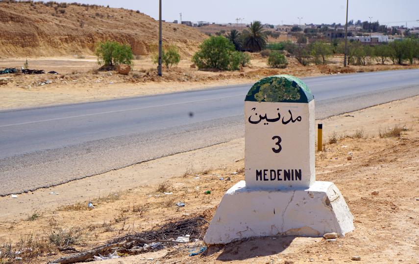 Many migrants and asylum seekers pass through the migration hub of the desert town of Medinine on their way into Tunisia.