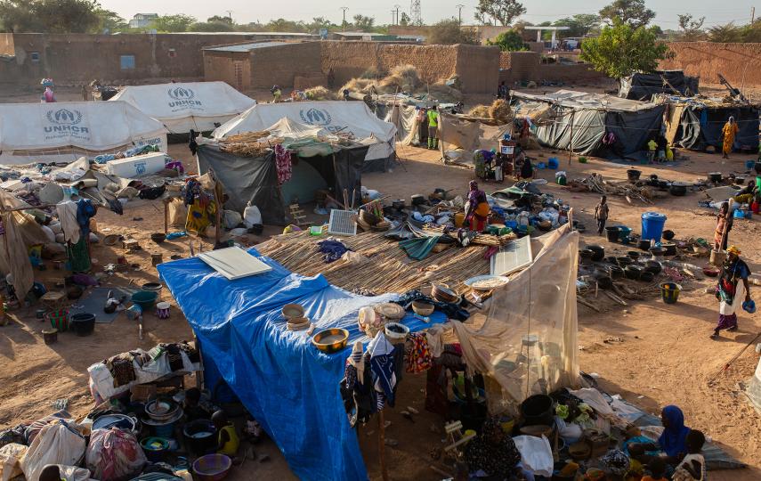 A camp for displaced people in central Mali’s Bandiagara region. Residents arrived in December after jihadists made them leave their villages.