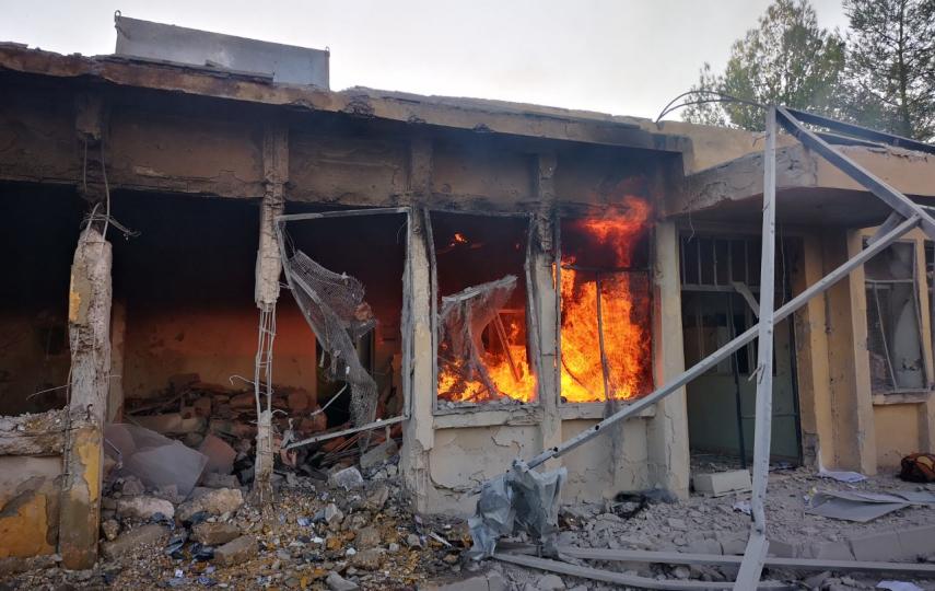 Al-Zerbeh Primary Health Center in southern Aleppo after an airstrike on 30 August 2019.