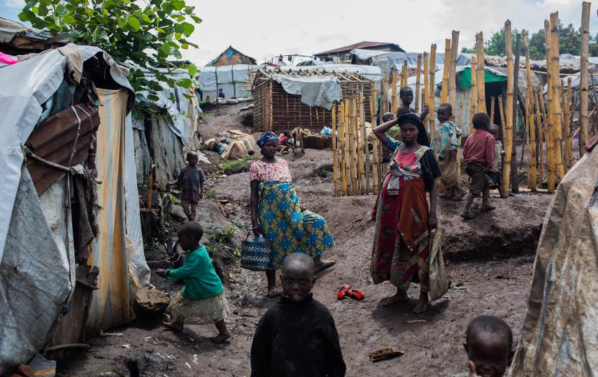 A camp for internally displaced people in the eastern town of Minova, where fraudulent aid distributions occurred several times, according to the Mercy Corps investigation.