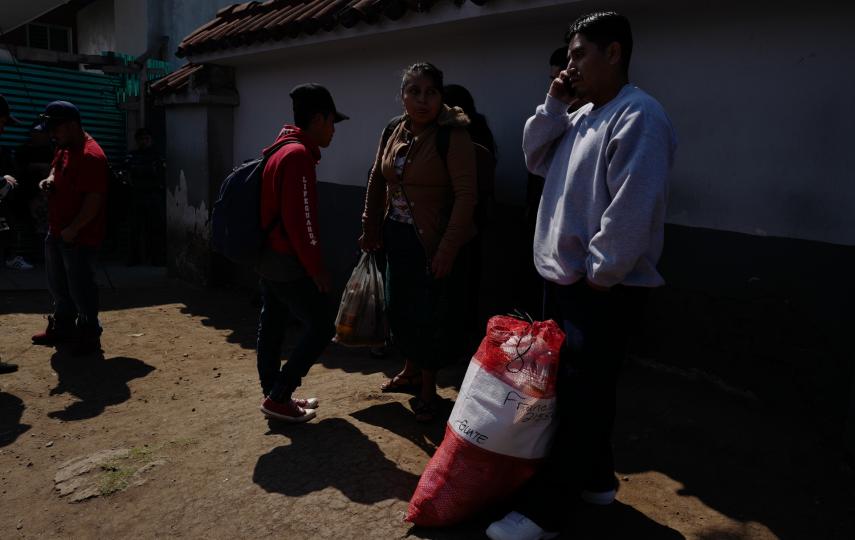 A group of Guatemalans deported back home from the United States on 22 January, 2020 at an air force base near Guatemala City.