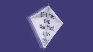 A sign reading, “If I Must Die, You Must Live”, from a pro-Palestine march in central London on 7 September 2024. The words are from a poem by Palestinian writer Refaat Alareer, who was killed by an Israeli airstrike in northern Gaza on 6 December 2023.