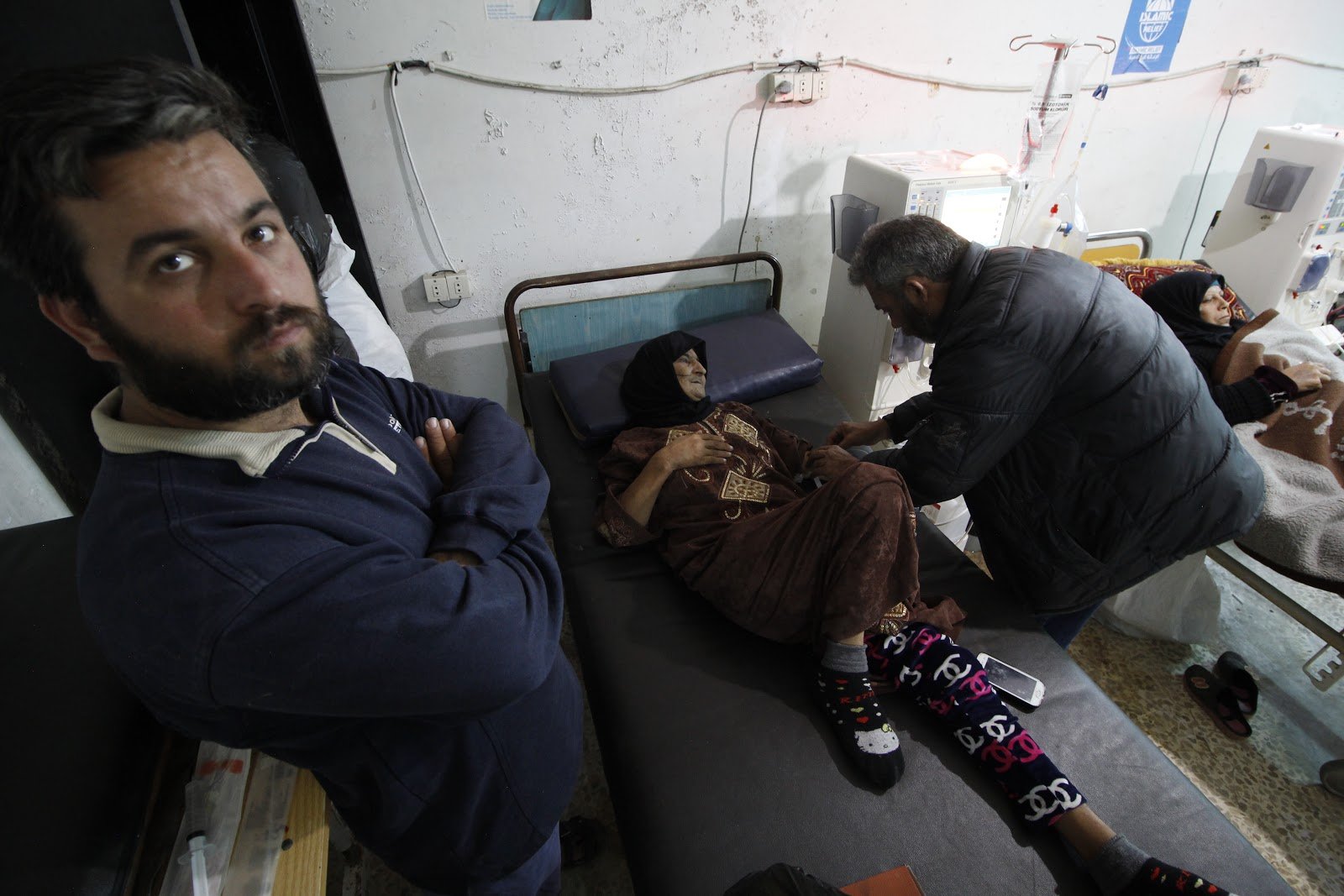 Patients undergo dialysis at a clinic in Idlib city, which until its recent closure was one of the few options for patients with advanced kidney failure to receive free treatment in the area.