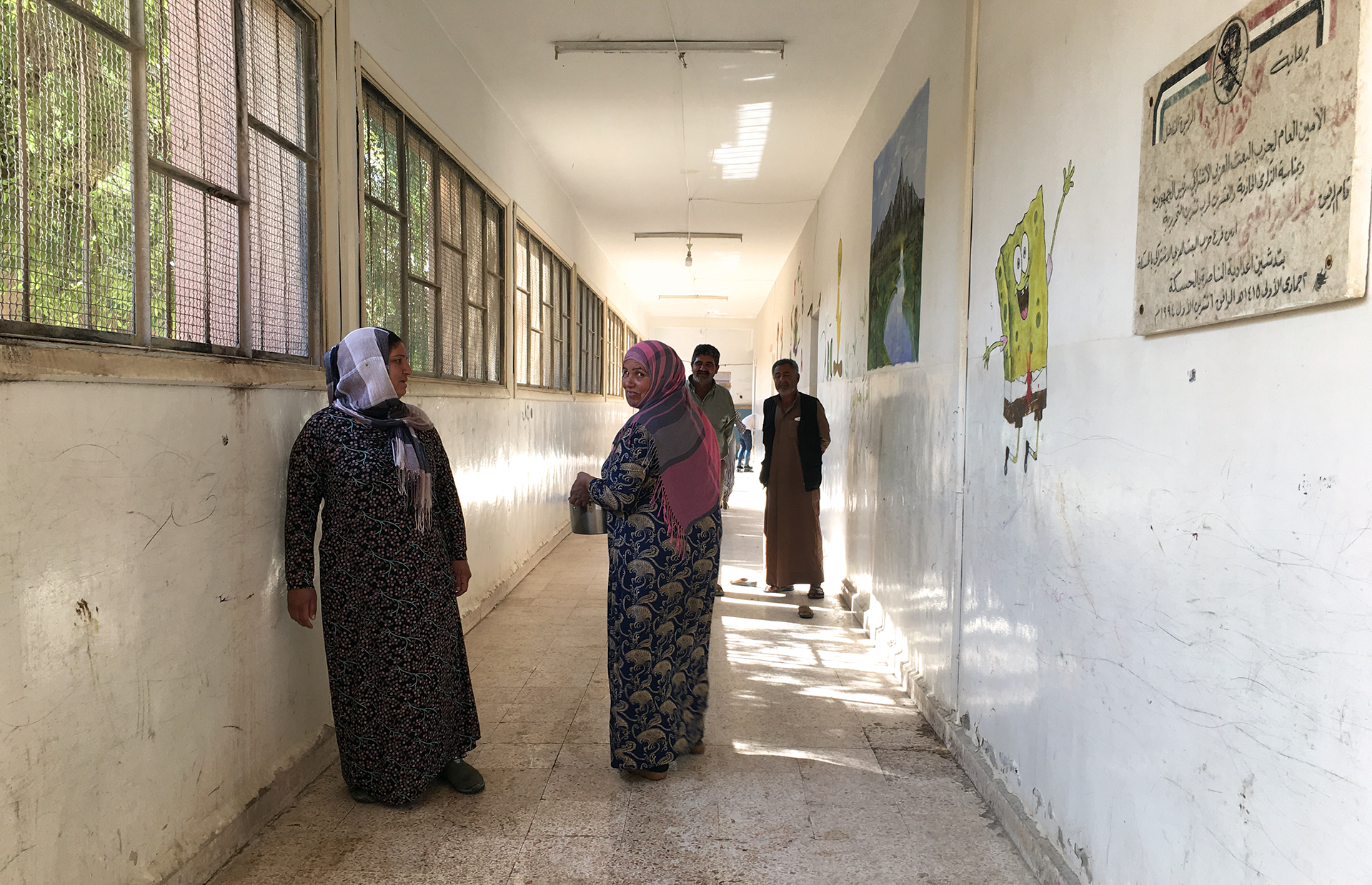 One of the elementary schools that have opened their doors to hundreds of thousands of displaced people.