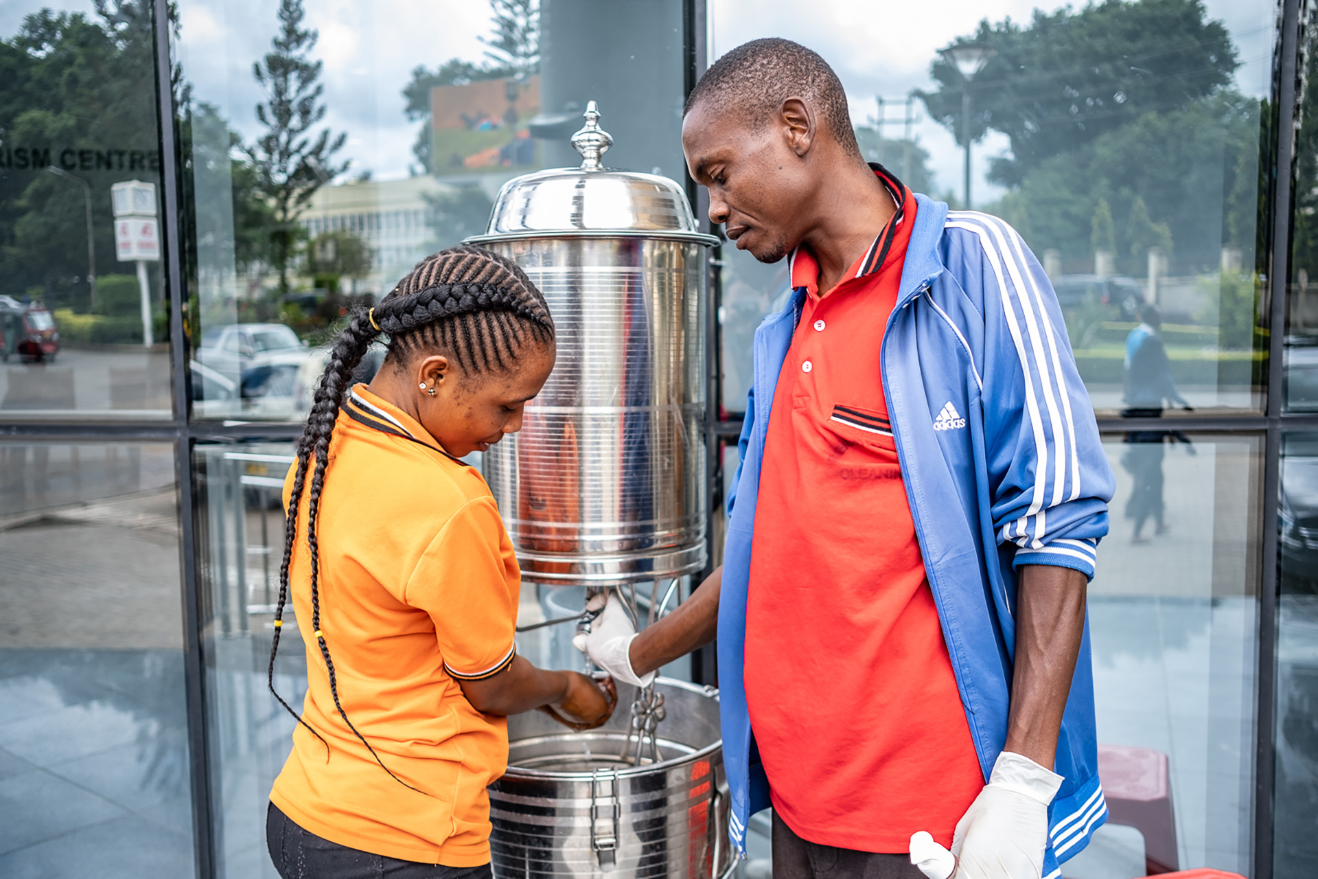 Handwashing stations in Arusha