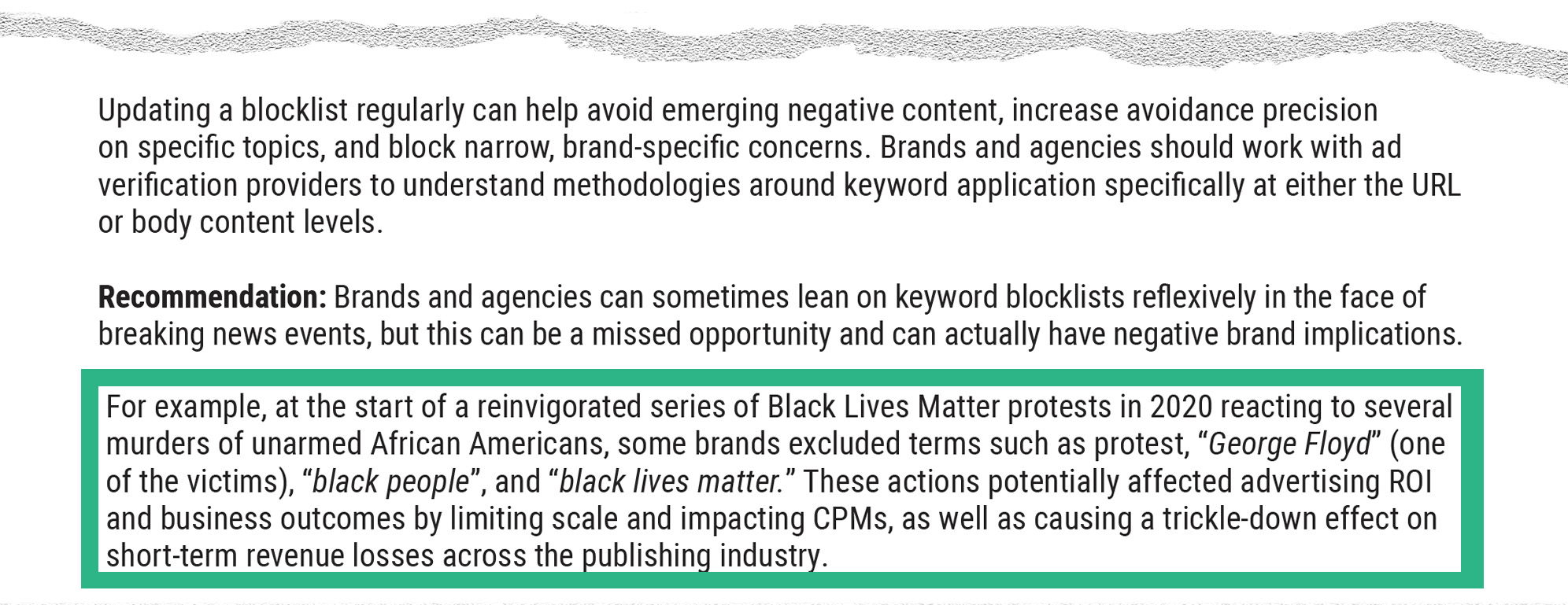 Extract from December 2020 report by the Interactive Advertising Bureau, "Understanding Brand Safety & Brand Suitability in a Contemporary Media Landscape"