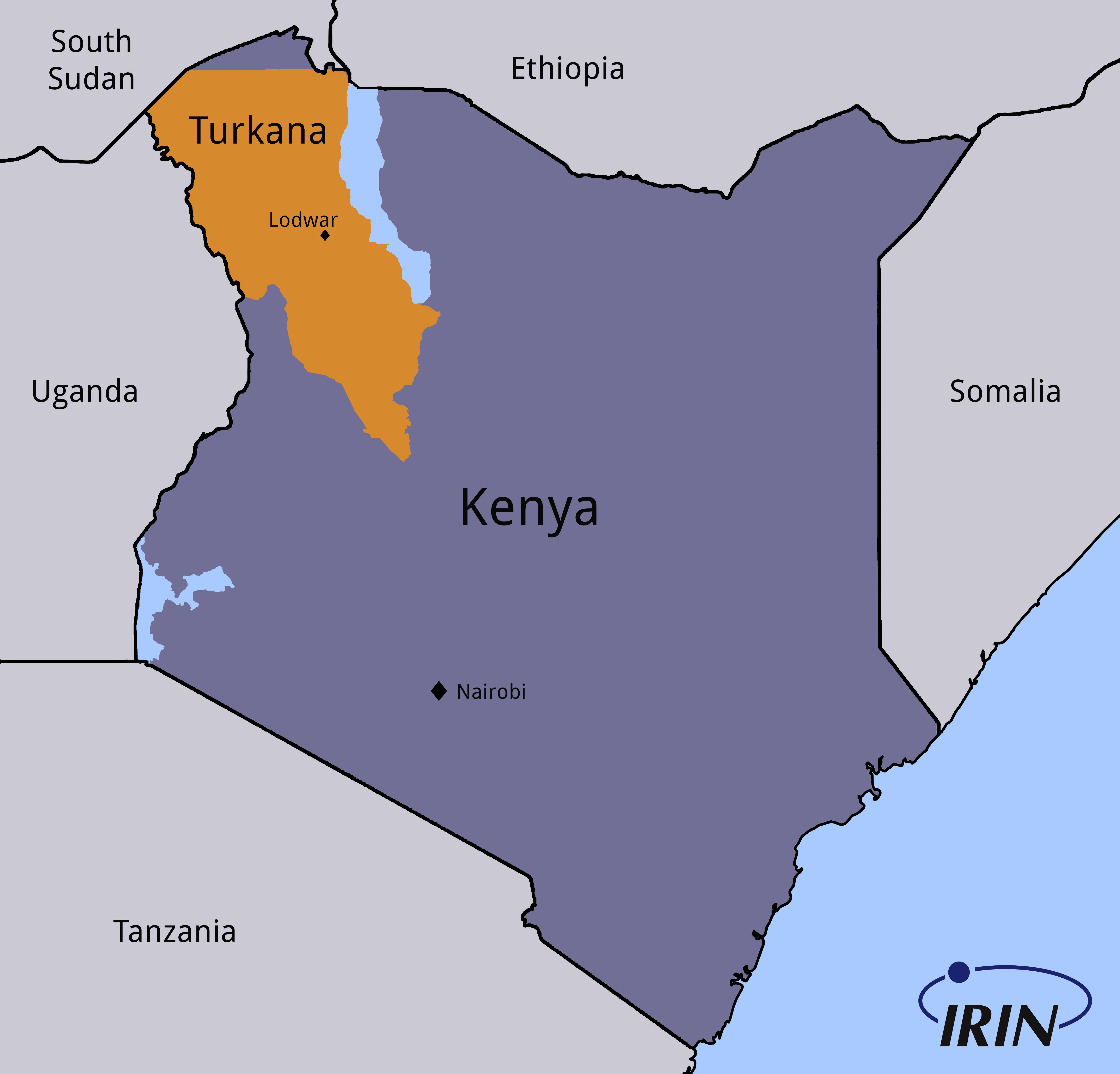 Map of Turkana, Kenya