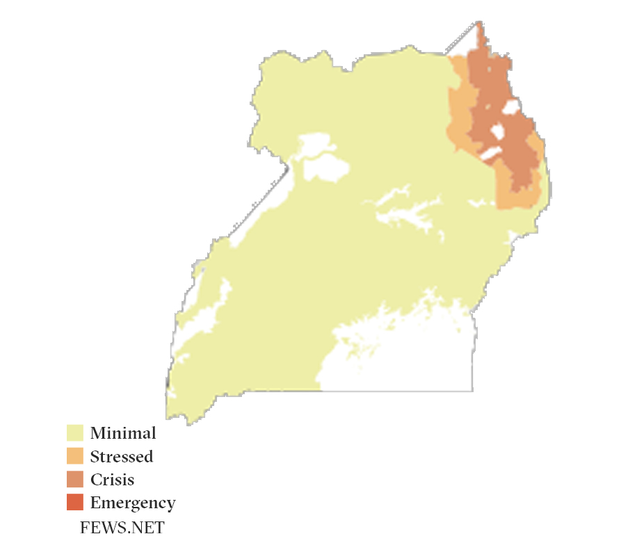 Map of food insecurity in Uganda