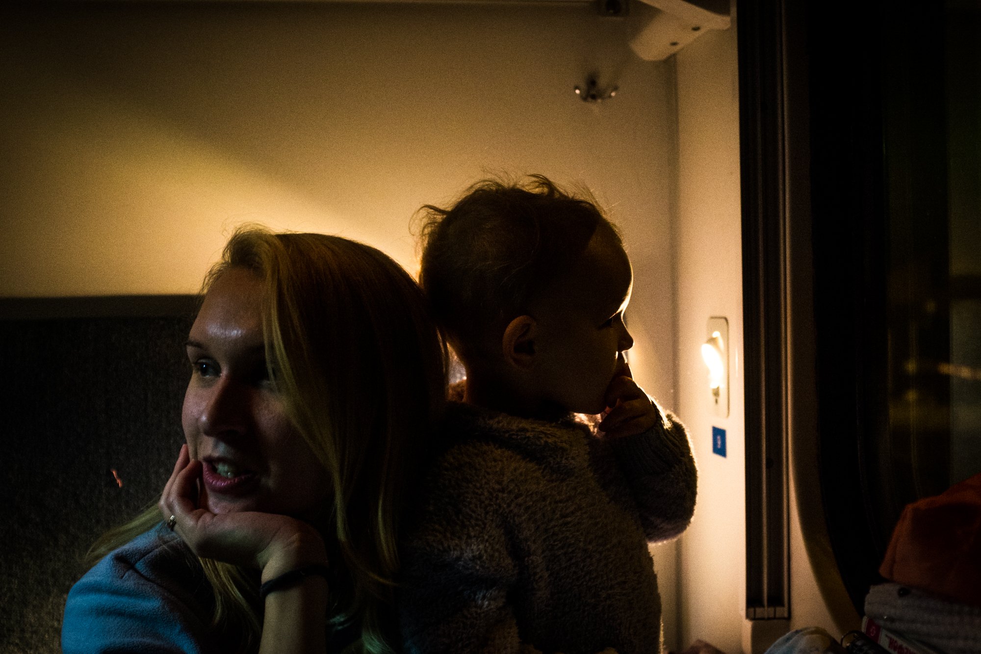 Photo of Masha, a Ukrainian woman from Donetsk Oblast, and her infant daughter.