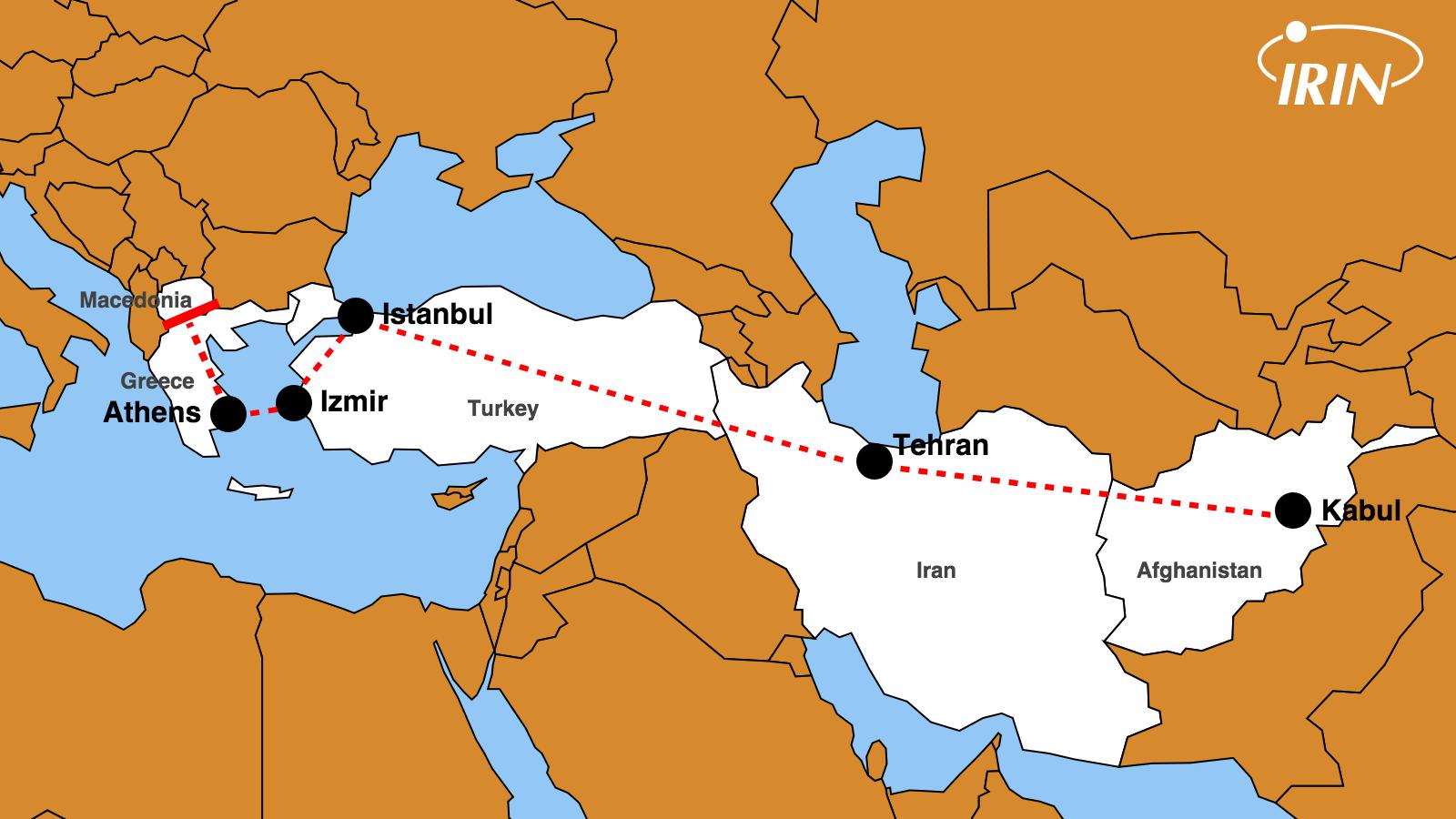 Afghans' journey towards Europe