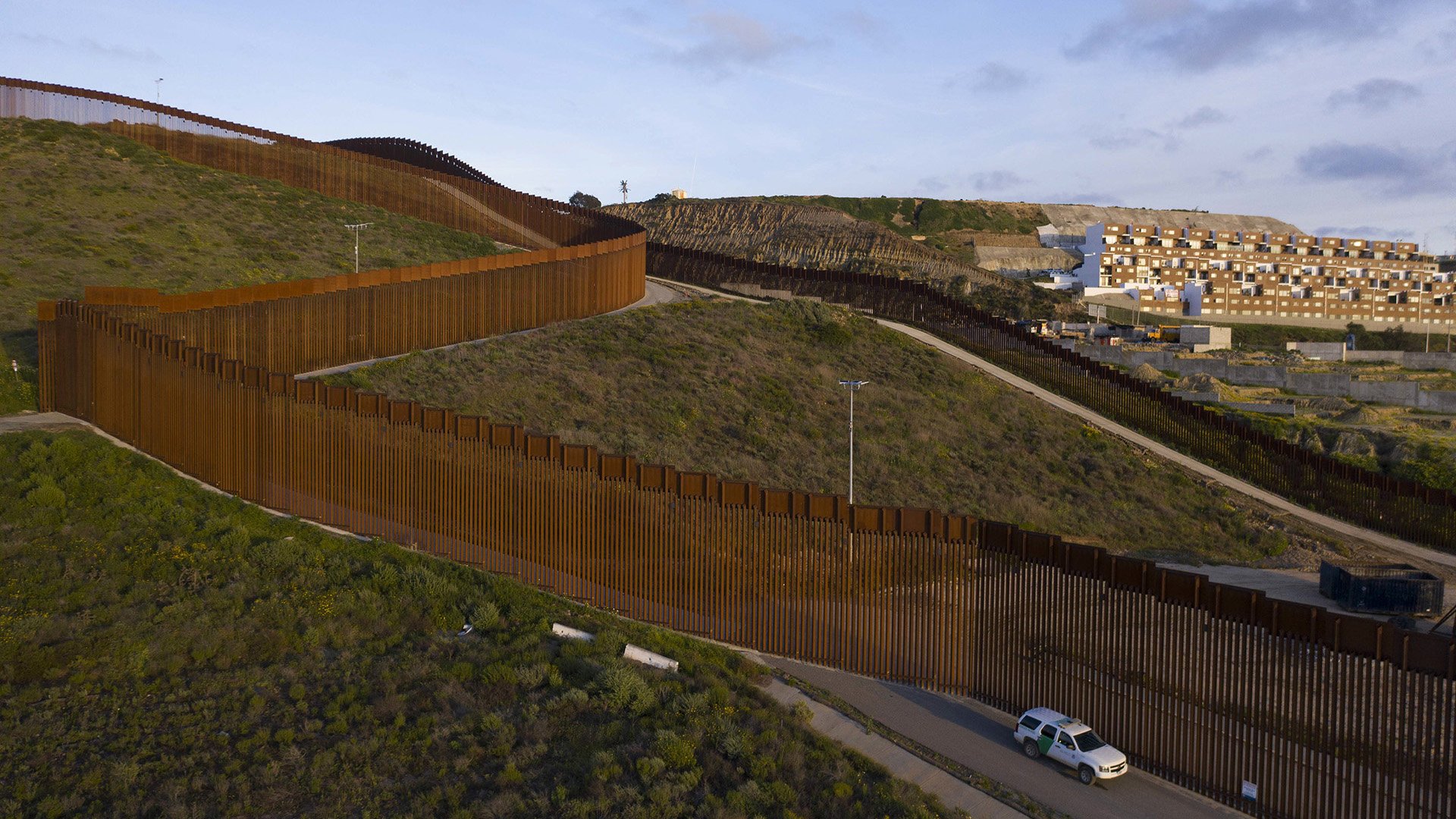 The border fence separating the United States and Mexico in Tijuana